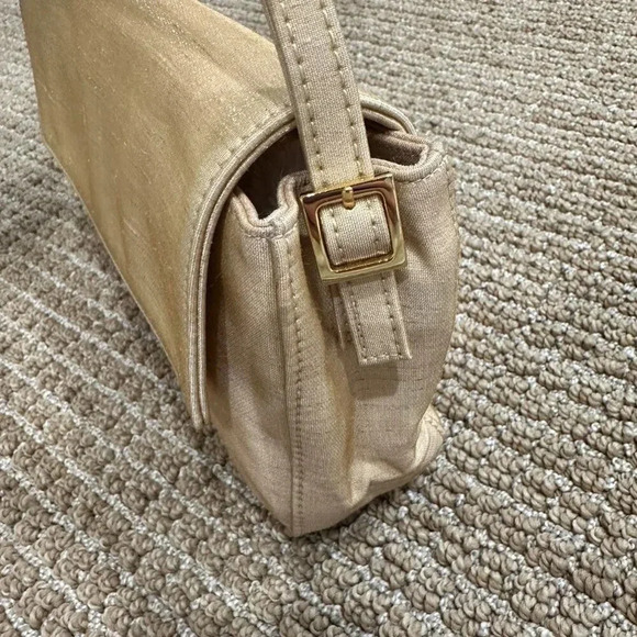 Vintage Ann Taylor Gold Satin shoulder bag - Picture 4 of 8